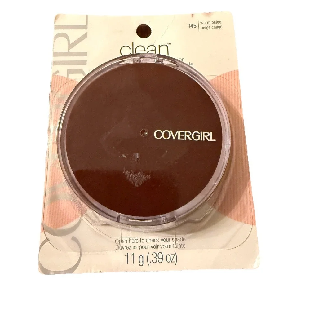 CoverGirl Clean Pressed Powder 145 Warm Beige New Sealed NOS Vintage Packaging